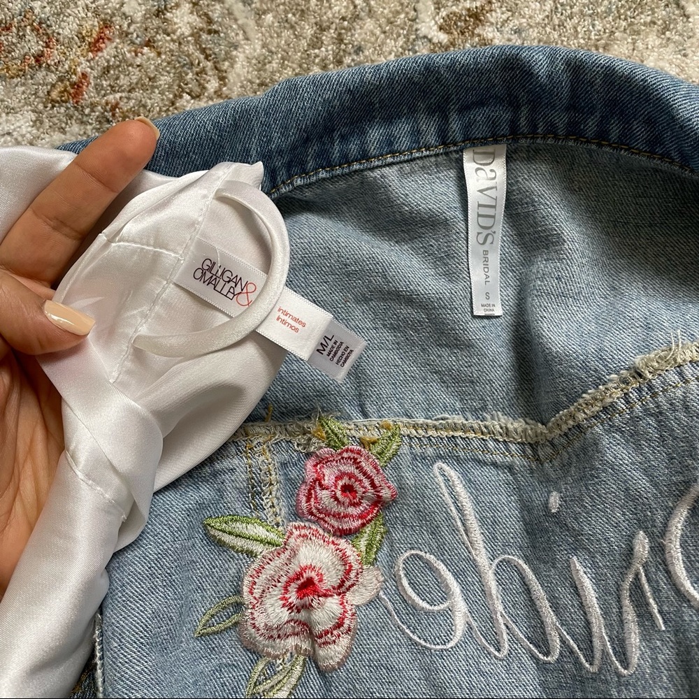 Bride Bundle- Robe and Jean Jacket - Picture 9 of 9